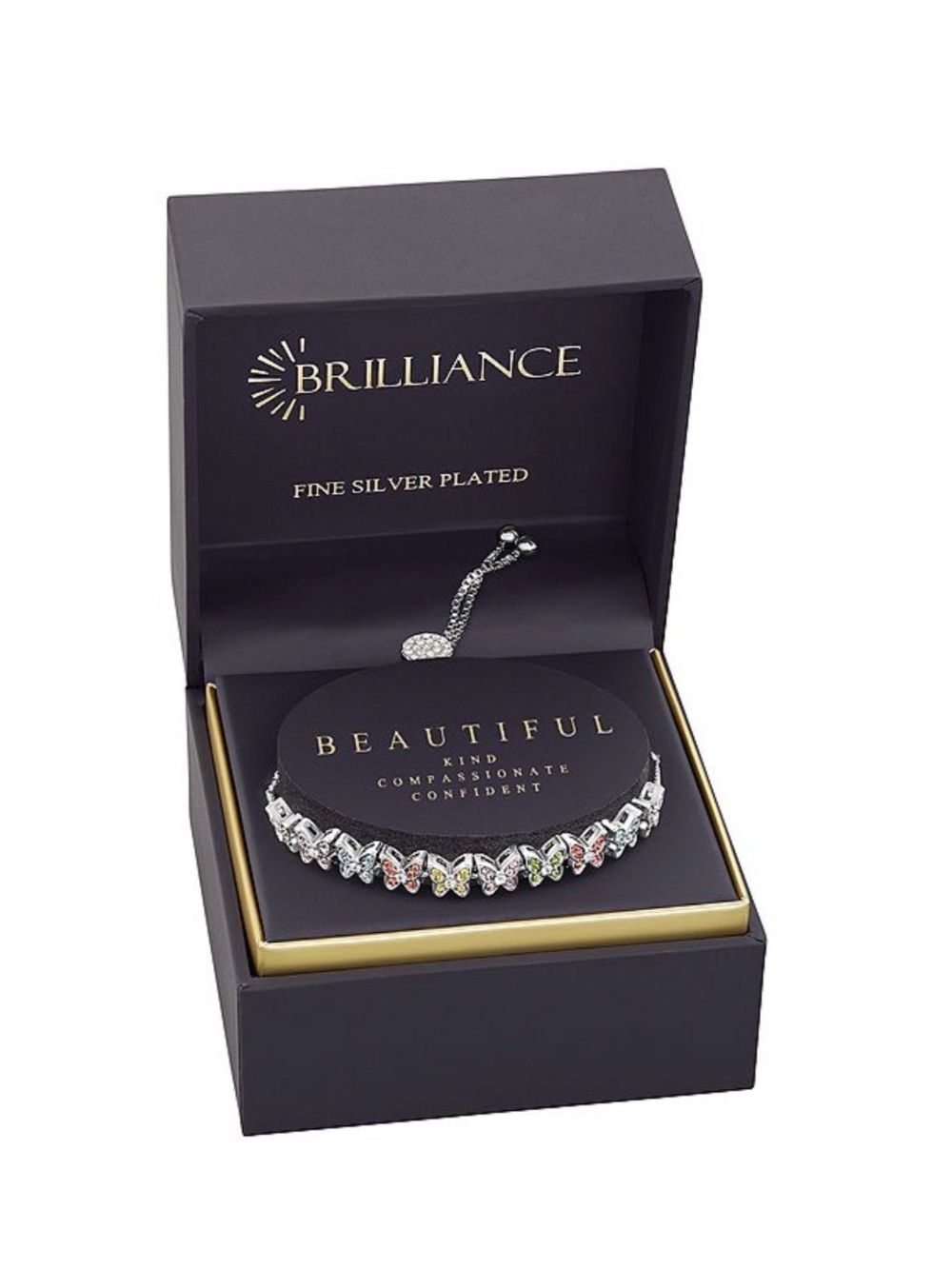 Brilliance Multicolor Butterfly Bracelet - Fine Silver Plated